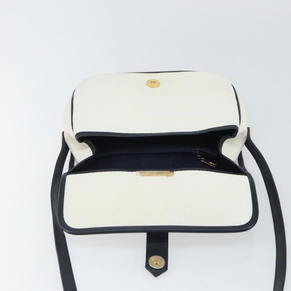 Authentic SAINT LAURENT Shoulder Bag PVC White Gold - Picture 3 of 16